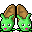 green demon slippers